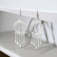 Load image into Gallery viewer, Sterling Silver Estate Art-Deco Geometric Kinetic Earrings
