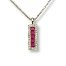 Load image into Gallery viewer, 14K White Gold Estate Diamond and Ruby Necklace
