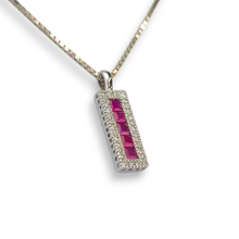 Load image into Gallery viewer, 14K White Gold Estate Diamond and Ruby Necklace
