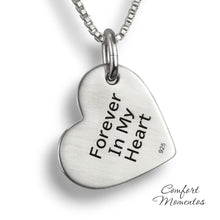 Load image into Gallery viewer, Tilted Heart Fingerprint Necklace - Silver
