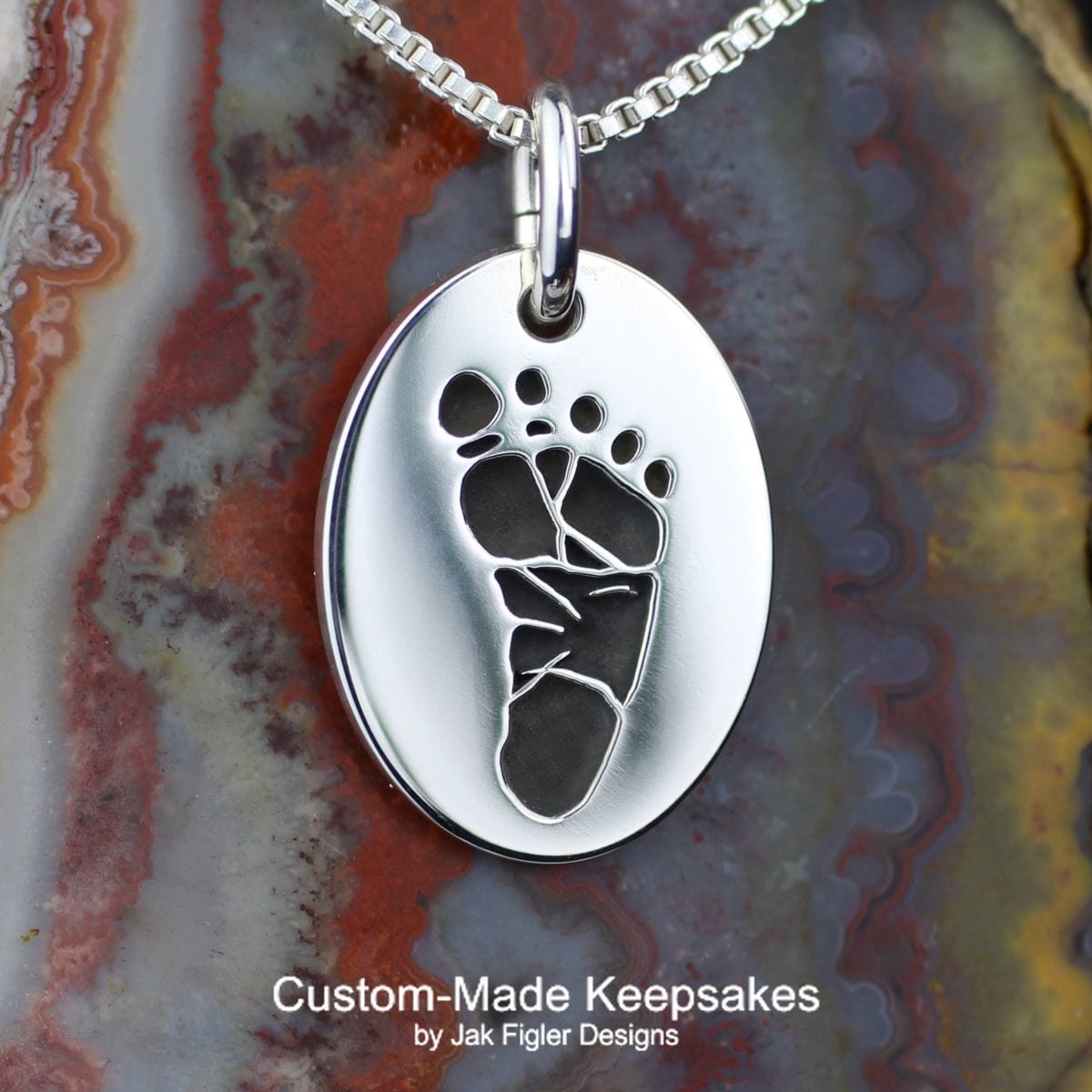 Custom clearance footprint necklace